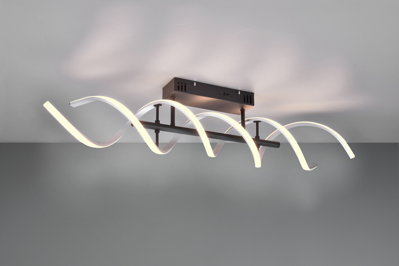 Plafoniera Sequence, TRIO, 90x14.5x20.5 cm, 41W, 1x SMD, aluminiu, negru/argintiu lucios - imagine 7